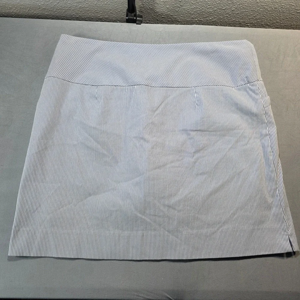 S.C. & Co. Sportswear Pinstripe Skort Blue White XL Athletic Golf‎ Tennis Skirt